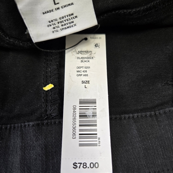Anna & Ava Black Flare Wide Leg Jeans Size Large NWT - Picture 12 of 12